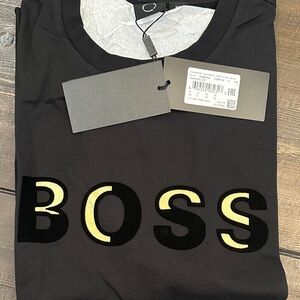 BOSS Black Tee with Gold Lettering